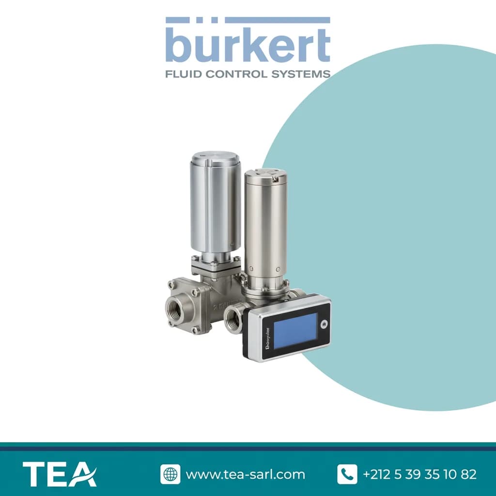 Visuel de marque Bürkert : contrôle de fluides distribué par TEA, image générique