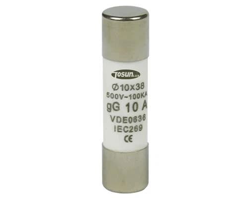 Fusible cylindrique 10 × 38 mm, classe gG