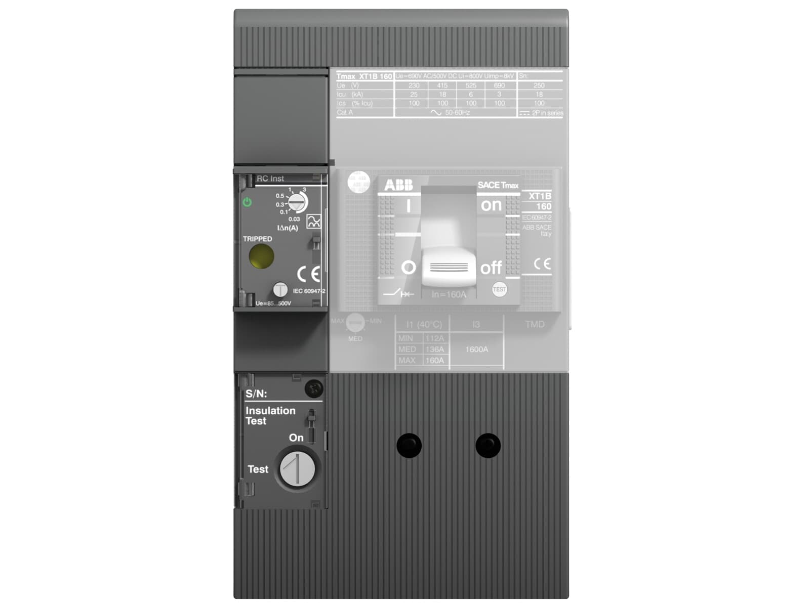 Bloc différentiel RC Inst  Pour XT1 3P — ABB
