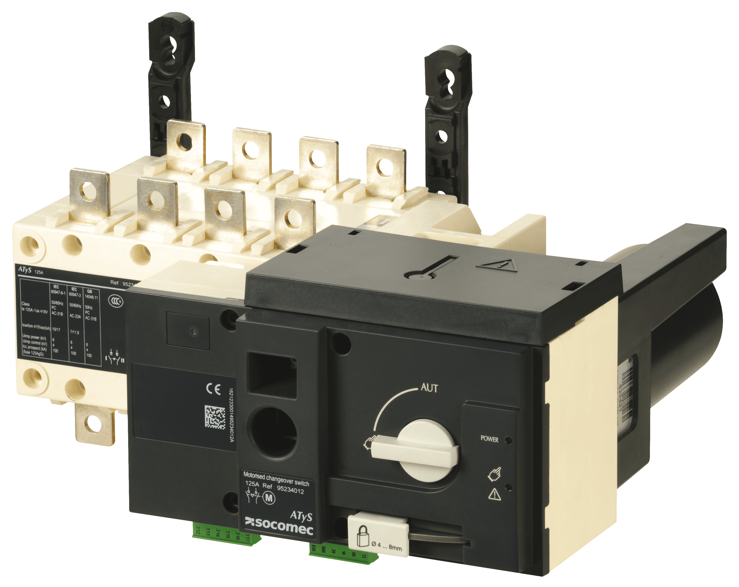 ATyS r 4x160A CDE éléctrique  208/277Vac — SOCOMEC