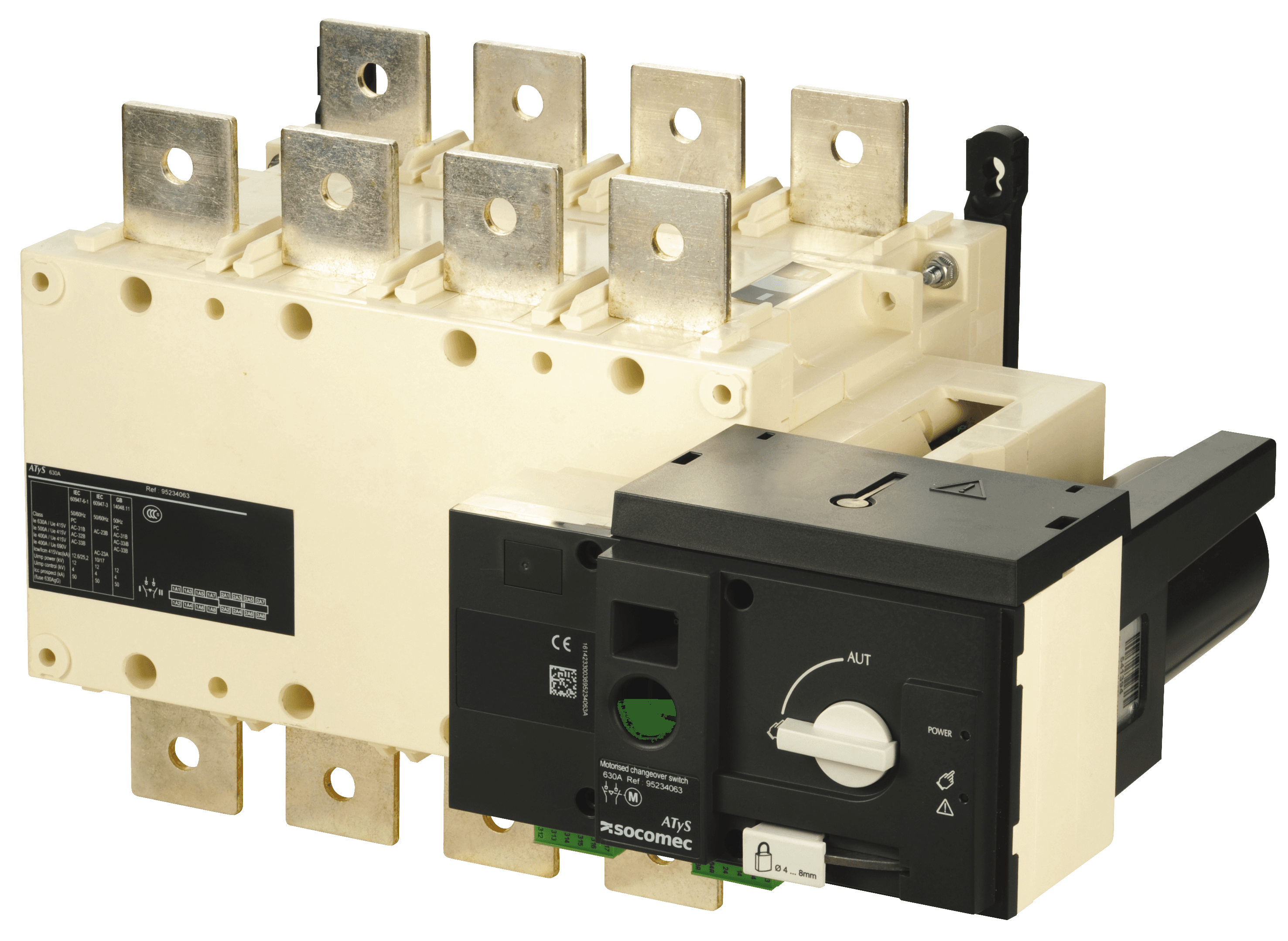 ATyS r 4x630A CDE éléctrique  208/277Vac — SOCOMEC