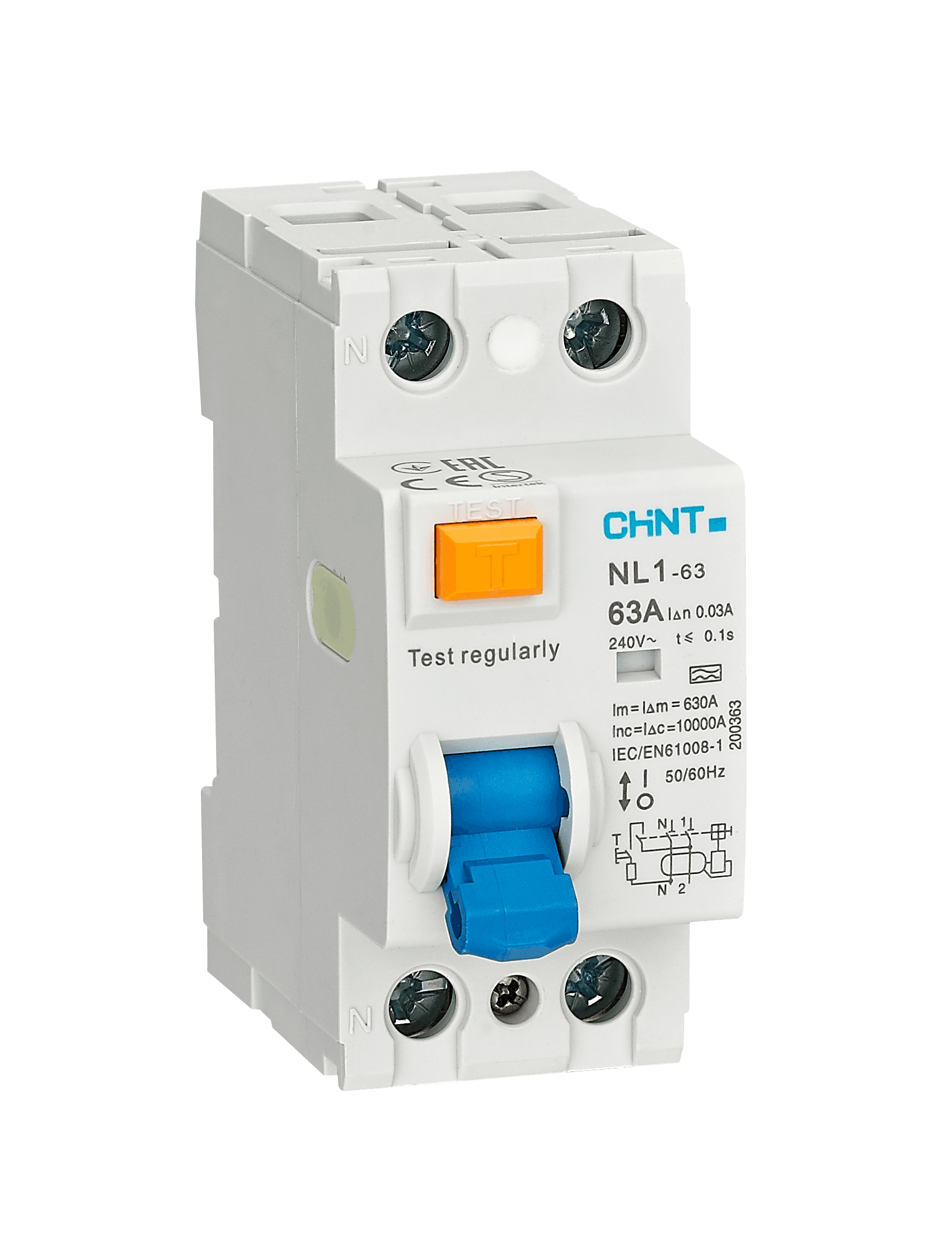 INTER.DIF. NL1 2P 25A 300mA 6KA — CHINT