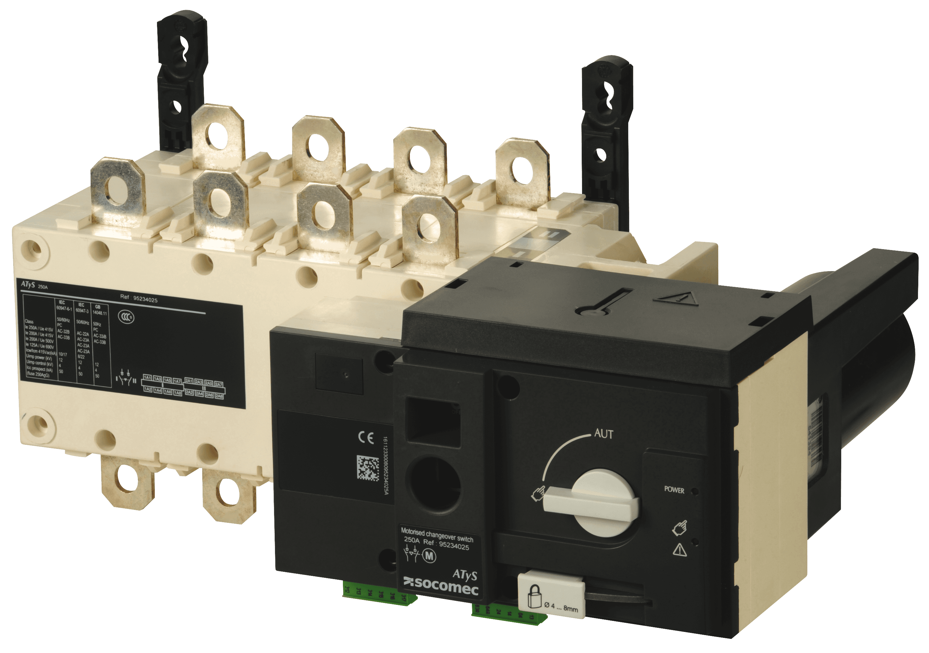ATyS r 4x250A CDE éléctrique  208/277Vac — SOCOMEC