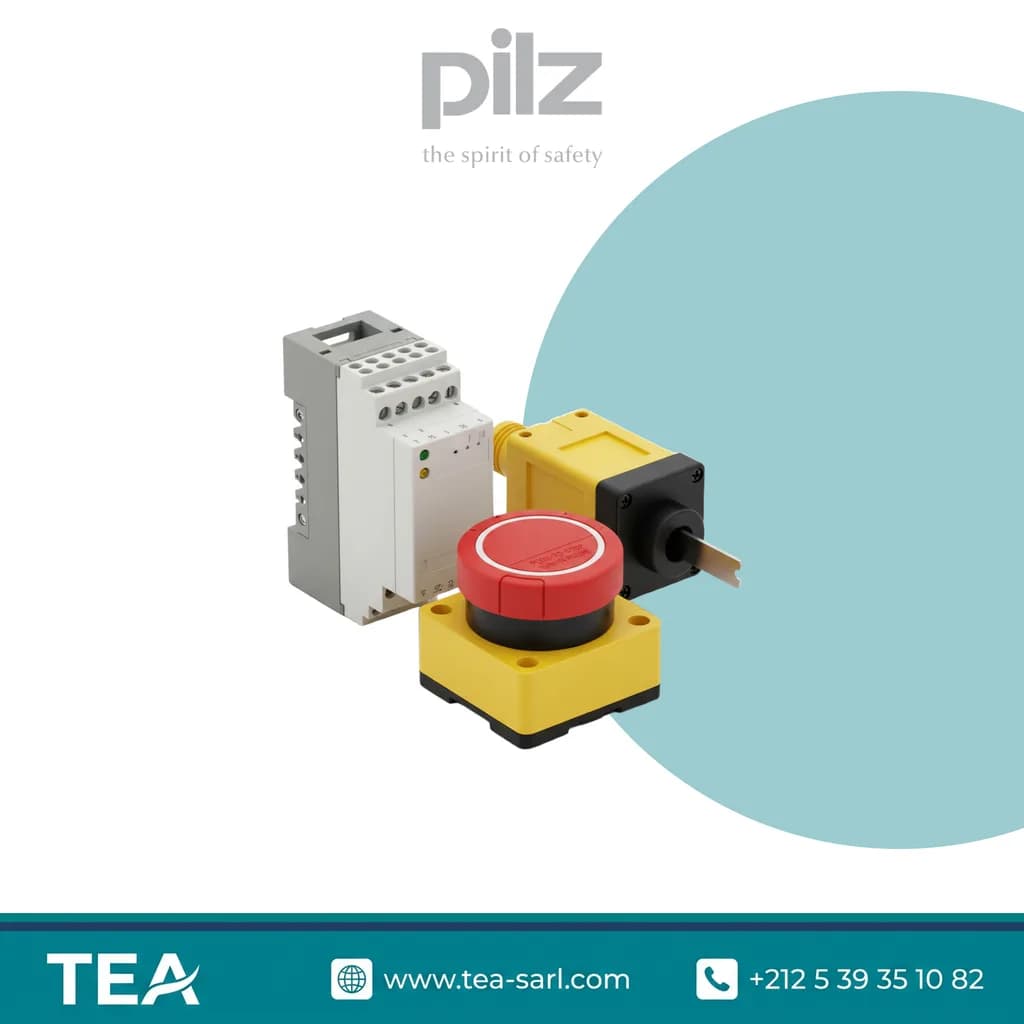 Visuel de marque Pilz : sécurité machine distribuée par TEA, image générique